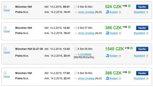 Zug nach Prag Ab 14 Euro mit der Bahn nach Tschechien